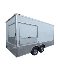 Concession Trailer 8.5' X 16' White - Food Event Catering -Cheap Concession Trailers Shop 32220noapp