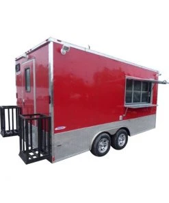Concession Trailer 8.5' X 16' Red - Food Event catering -Cheap Concession Trailers Shop 32242noapp