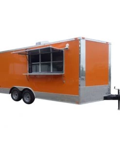 8.5' x 16' Orange Event Catering Concession Food Trailer