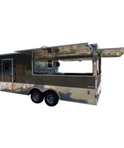 8.5' x 20' Concession Food Trailer Black Catering Event