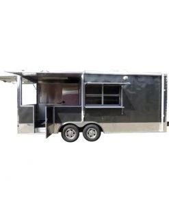 8.5' x 20' Concession Food Trailer Charcoal Grey With Appliances