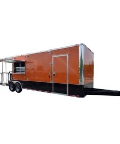 8.5' x 30' Concession Food Trailer Orange BBQ Catering Event Trailer