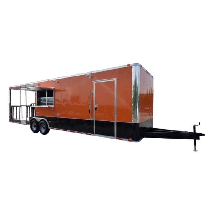 8.5' x 30' Concession Food Trailer Orange With Appliances 1 8.5' x 30' Concession Food Trailer Orange With Appliances