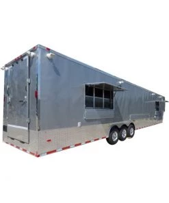 8.5' x 49' Silver Frost Concession Food Gooseneck Trailer