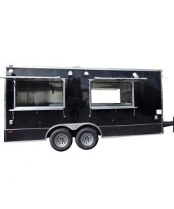 8.5' x 18' Black Catering Event Concession Food Trailer