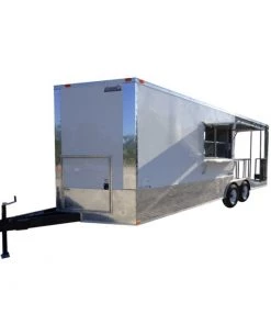 8.5' x 22' Concession Food Trailer White Catering Event