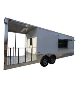 8.5' x 26' White Catering Event Concession Food Trailer