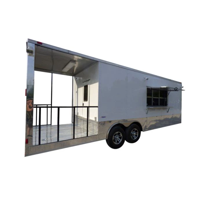 8.5' x 26' Concession Food Trailer White With Appliances 1 8.5' x 26' Concession Food Trailer White With Appliances