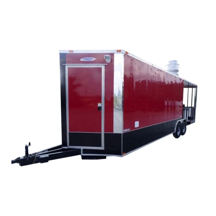 8.5' x 26' Concession Food Trailer Red Catering Event 1 8.5' x 26' Concession Food Trailer Red Catering Event