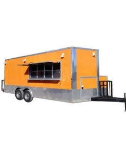8.5' x 20' Orange Custom Event Catering Concession Food Trailer