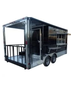 8.5' x 18' Concession Trailer Black Catering Event