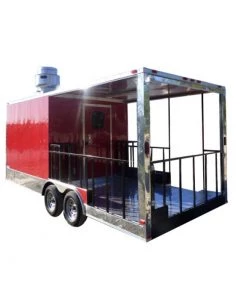 8.5' X 20' Red BBQ Event Catering Concession Food Trailer