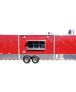 8.5' x 28' Concession Food Trailer Red Catering Event