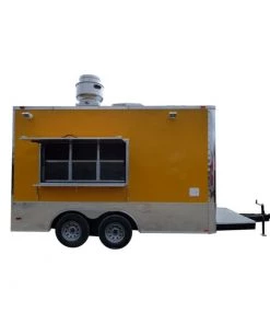 Cheap Concession Trailers Shop 32 8.5' x 14' Concession Food Trailer Yellow Event Catering