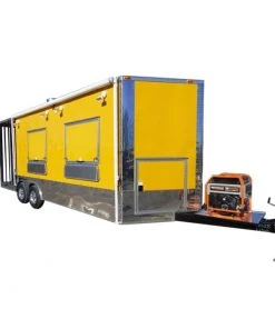 8.5' x 22' Yellow Concession Food Trailer With Appliances