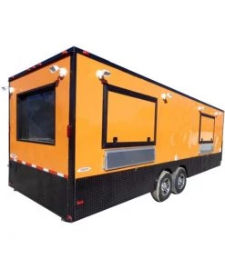 8.5' x 26' Concession Food Trailer Orange Event Catering