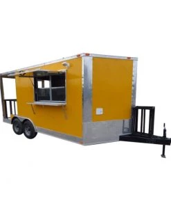 8.5' x 16' Concession Food Trailer Yellow Event Catering