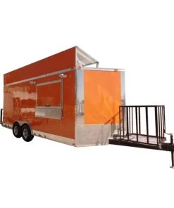 8.5' x 18' Concession Food Trailer Orange Event Catering
