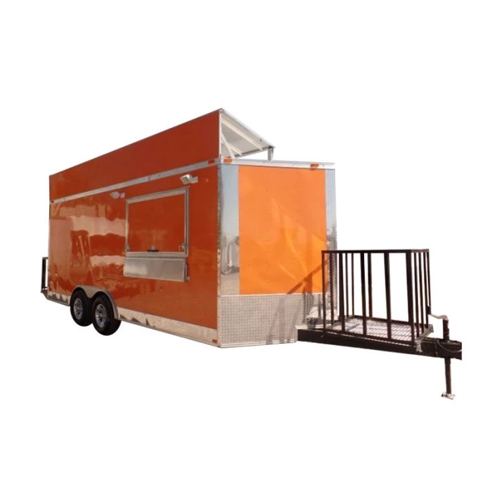 8.5' x 18' Concession Food Trailer Orange Event Catering 1 8.5' x 18' Concession Food Trailer Orange Event Catering