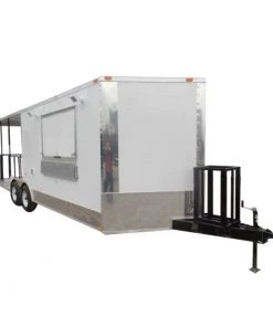 8.5' x 22' Concession Trailer White BBQ Vending