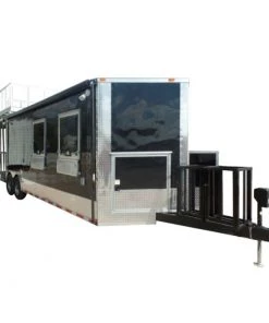 8.5' x 28' Concession Food Trailer Black Event Catering