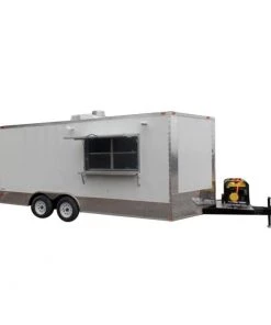 8.5' x 18' Concession Food Trailer White Event Catering