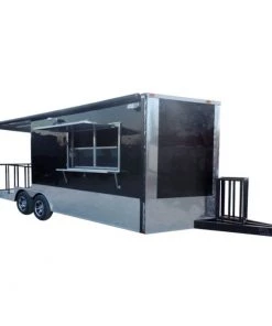8.5' x 20' Concession Food Trailer Black BBQ Event Catering
