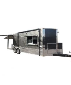 8.5' x 24' Concession Food Trailer Charcoal Gray Event Catering