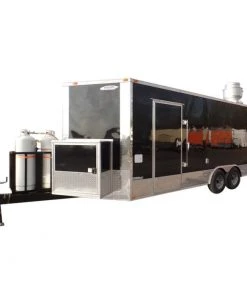 8.5' x 20' Concession Food Trailer Black Event Catering