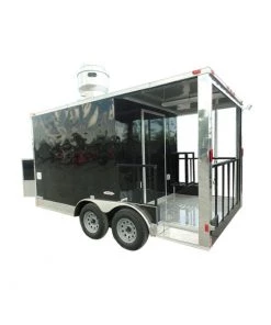 Cheap Concession Trailers Shop 24 8.5' x 14' Concession Food Trailer Black Event Catering