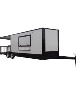8.5' x 24' White Concession Food Trailer With Appliances