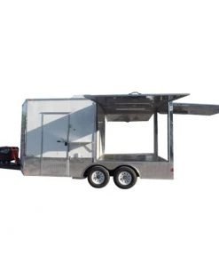 8.5' x 16' Concession Food Trailer White Pizza Event Catering