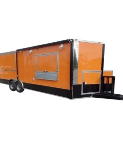 8.5' x 24' Concession Food Trailer Orange Event Catering