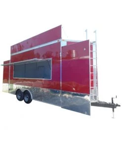 8.5' x 16' Concession Food Trailer Red