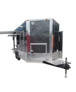 8.5' x 18' Concession Food Trailer Charcoal Grey