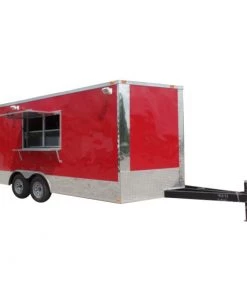 8.5' x 16' Concession Food Trailer Red Event Catering
