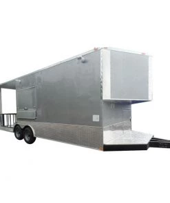 8.5' x 22' Concession Trailer Silver BBQ Event Catering