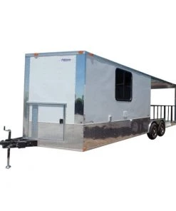 8.5' x 24' Concession Trailer White BBQ Event Catering