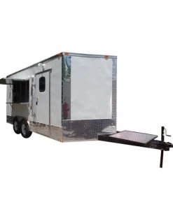 8.5' x 16' Concession Food Trailer White Event Catering