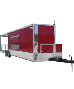 8.5' x 28' Concession Food Trailer Red Event Catering