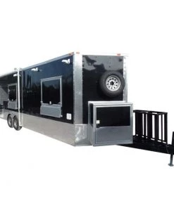 8.5' x 26' Concession Food Trailer Black Event Catering