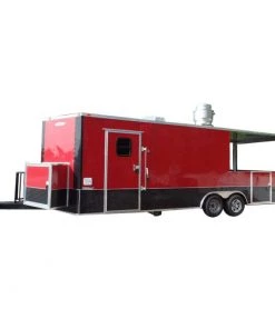 8.5' x 24' Concession Food Trailer Red Event Catering