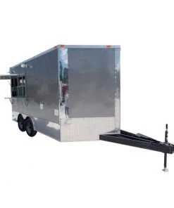 Cheap Concession Trailers Shop 26 8.5' x 14' Concession Food Trailer Light Pewter Event Catering