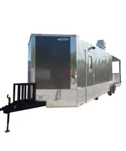 8.5' x 30' Concession Food Trailer Charcoal Grey Event Catering