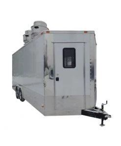 8.5' x 20' Concession Food Trailer White With Appliances