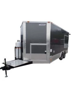 8.5' x 17' Concession Food Trailer Charcoal Grey