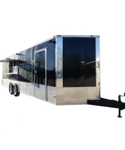 8.5' x 24' Concession Food Trailer Black With Appliances