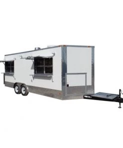 8.5' x 20' Concession Food Trailer White With Appliances