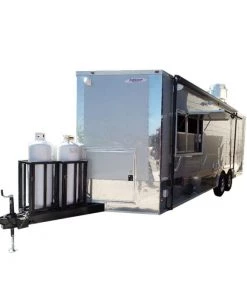 8.5' x 24' Concession Trailer Silver Frost Food Event Catering