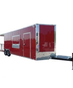 8.5' x 28' Concession Food Trailer Red BBQ Event Catering